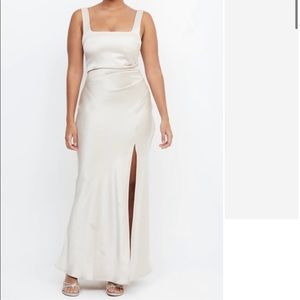 BEC + BRIDGE - The dreamer square neck dress in Sand. Size 4.